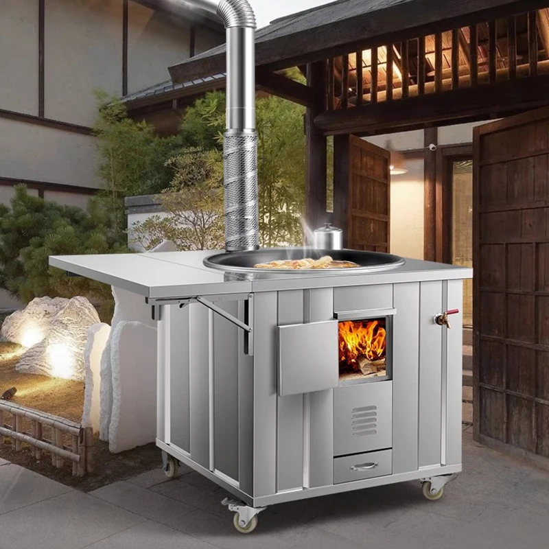 Home Cooking Heater - Edelstahl-Holzöfen Terrassenheizungen Nordische Küchenkochgeräte Rauchrohre Grill