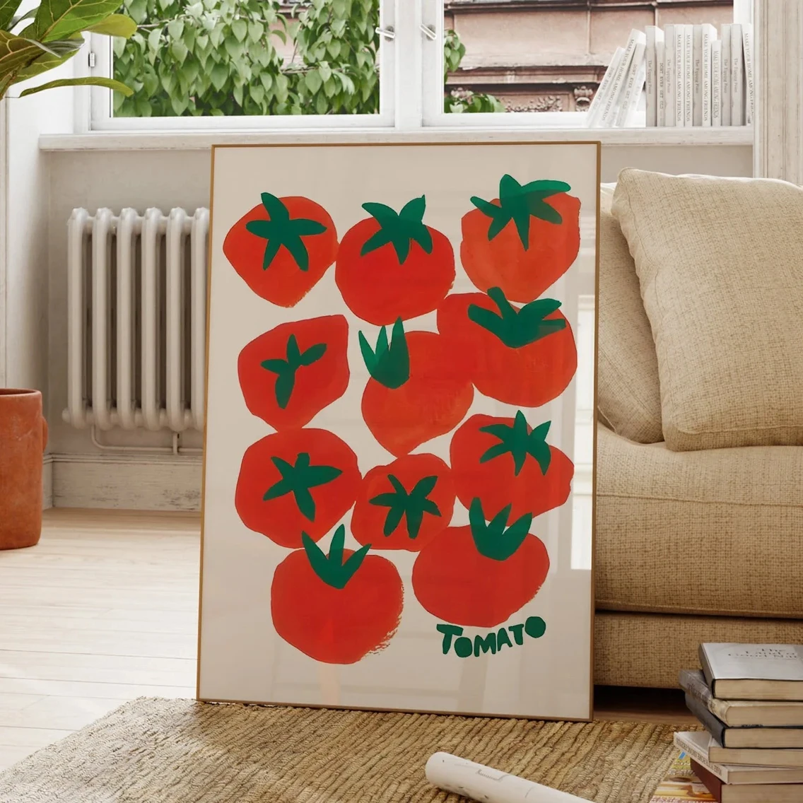 Home Cooking Oil - Lustige Wandkunst mit roten Lebensmitteln und