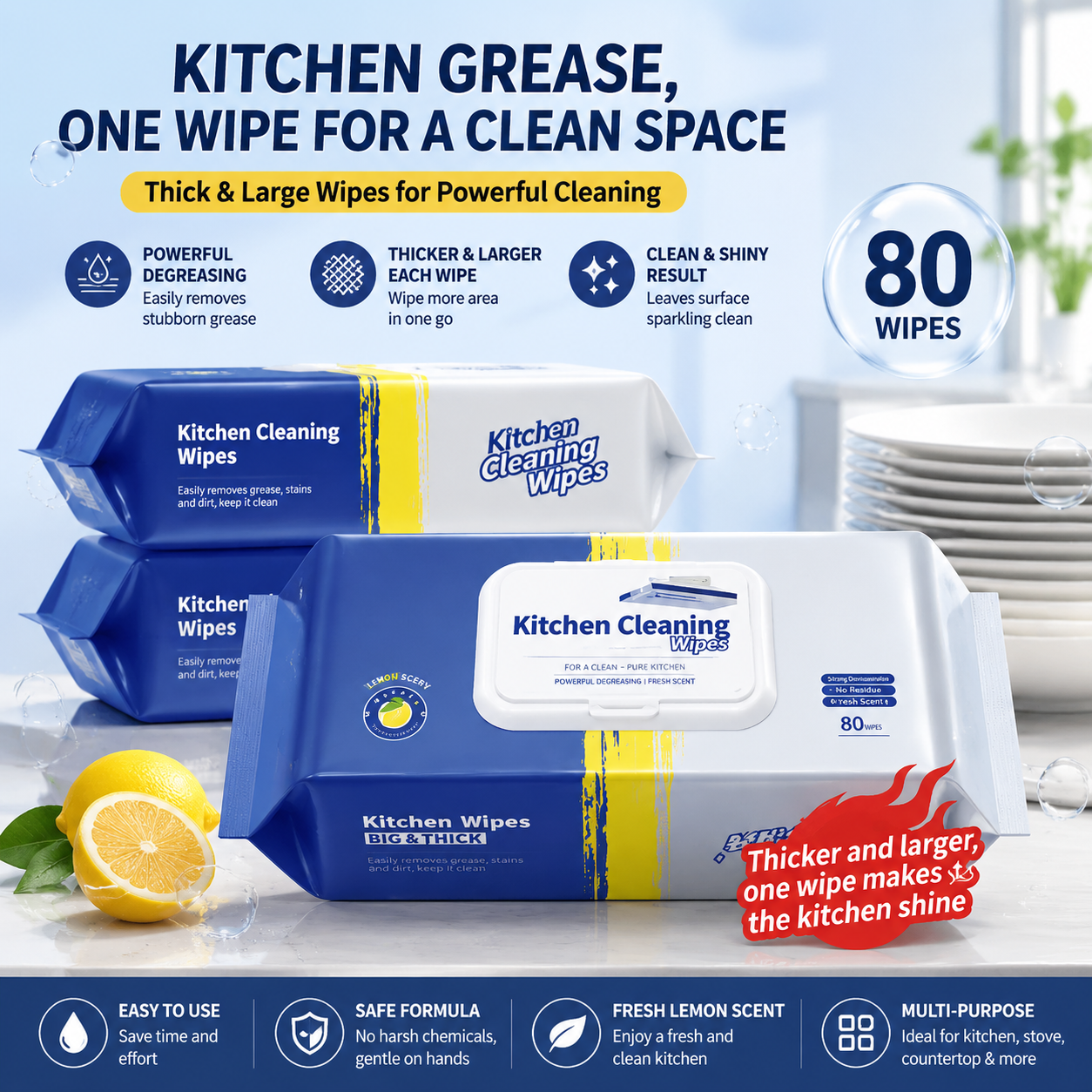 Home Cooking Oil - Küchenfetttücher, superstark entfettend, vergrößert und verdickt,