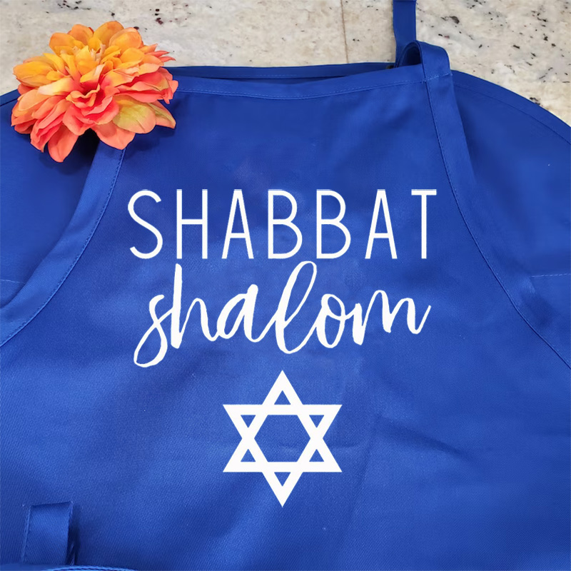 Mom'S Home Cooking - Shabbat Shalom Küchenschürze Judasica Hebräischer Sabbath