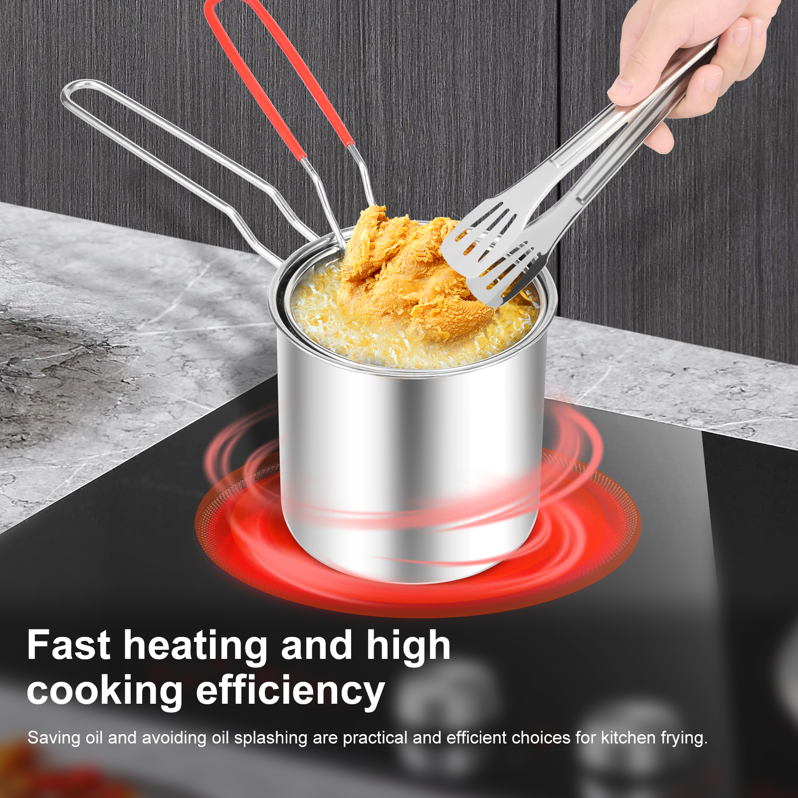 Fritteusentöpfe aus Edelstahl, – Home Cooking Oil Bewertung und Preis