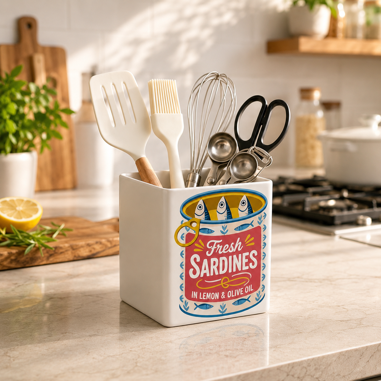Retro Sardinen-Design Utensili – Home Cooking Services Bewertung und Preis