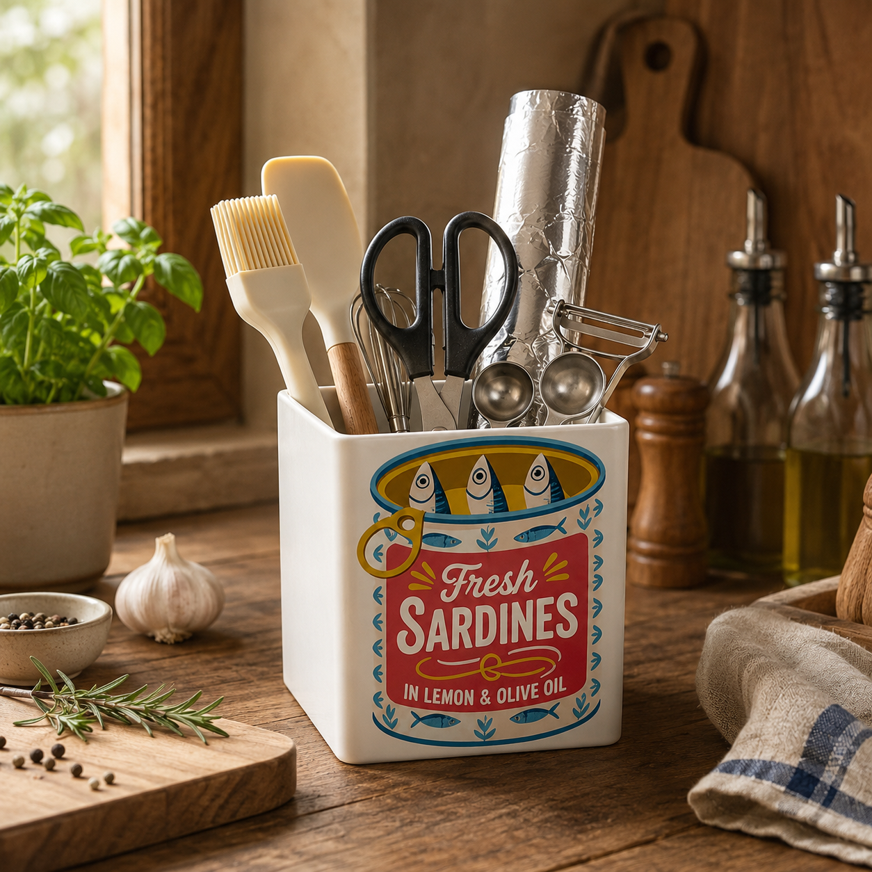 Retro Sardinen-Design Utensili – Home Cooking Services Bewertung und Preis