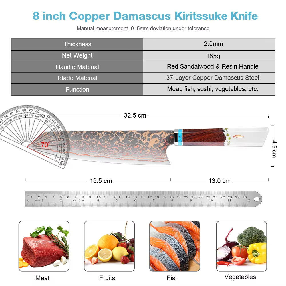 Kiritsuke Kochmesser, 20,3 cm, – Home Cooking Chef Bewertung und Preis